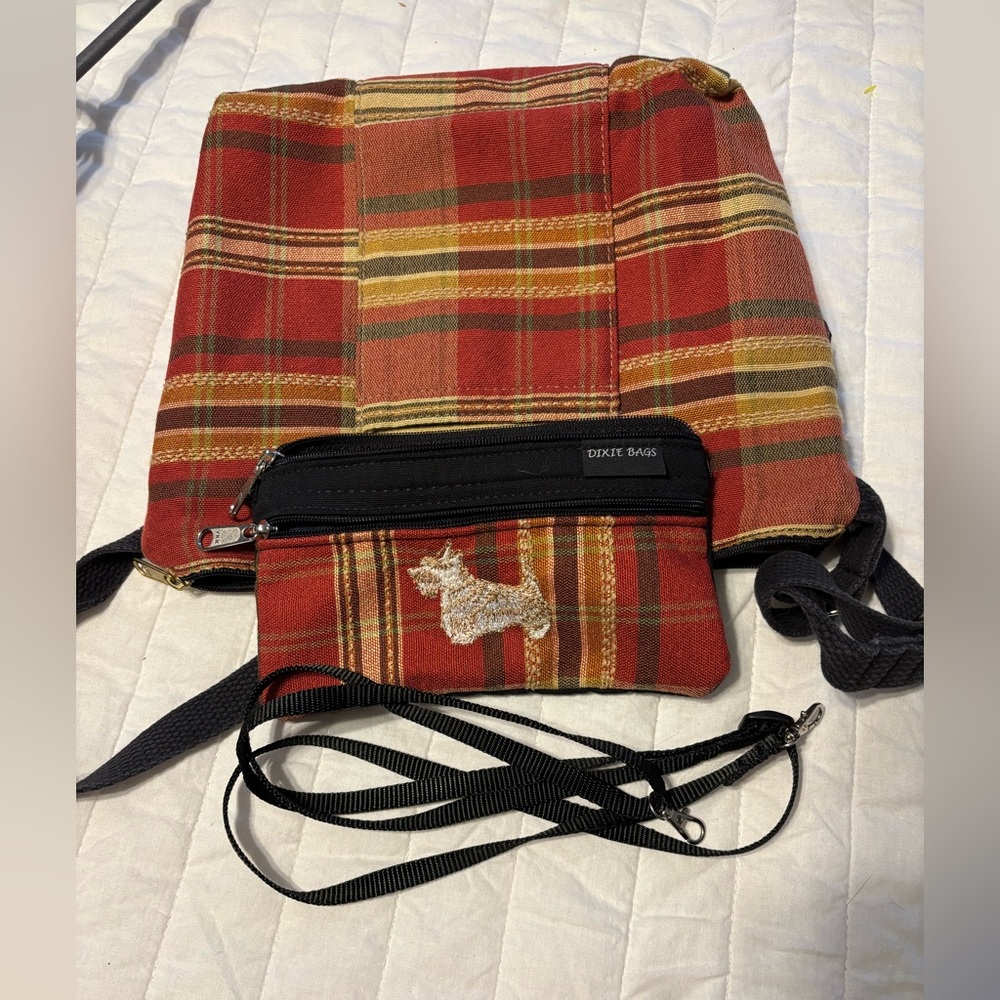 Dixie Bags Purse with Wallet Crossbody Bag Plaid With Scotty Dog - Picture 13 of 15